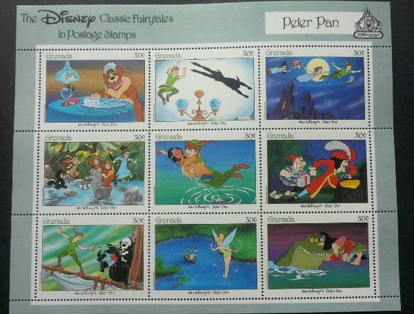 TIMBRES POSTALES PETER PAN