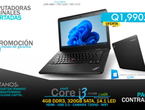 Laptop Lenovo CoreI3 de G. nuevo ingreso