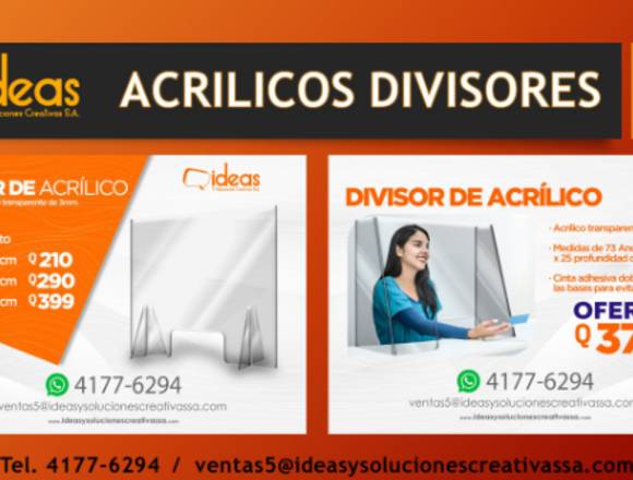 Divisores de acrílico