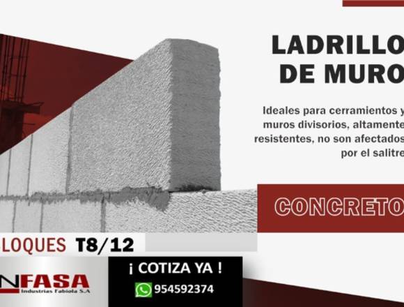 VENTA DE LADRILLO DE MURO DE CONCRETO