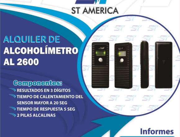 ALQUILER DE ALCOHOLIMETRO AL 2600