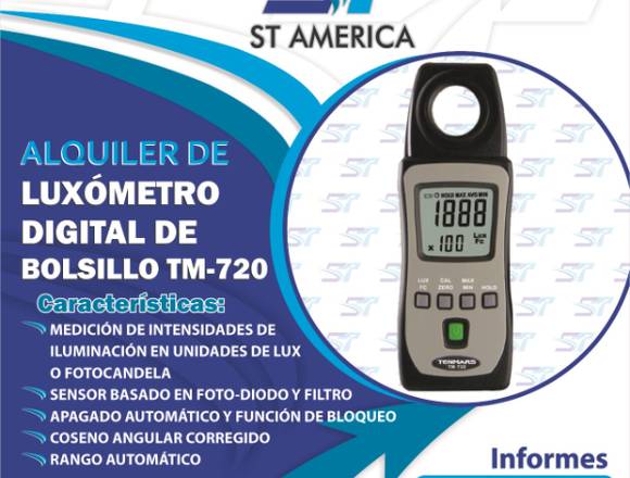 ALQUILER DE LUXÓMETRO DIGITAL DE BOLSILLO TM-720