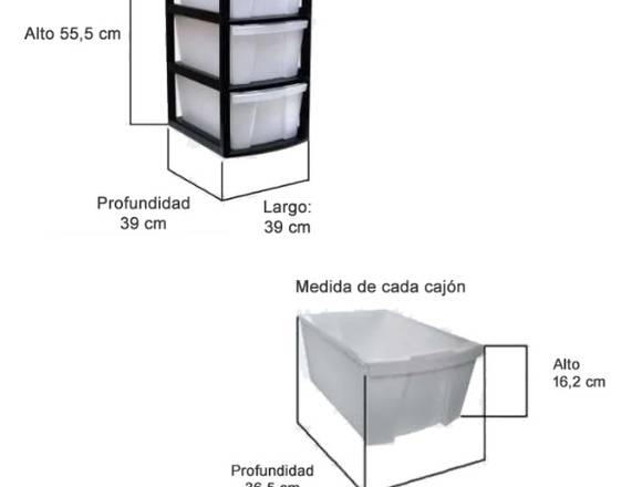 Cajonera Plástica En Torre 3 Cajones – Colombraro