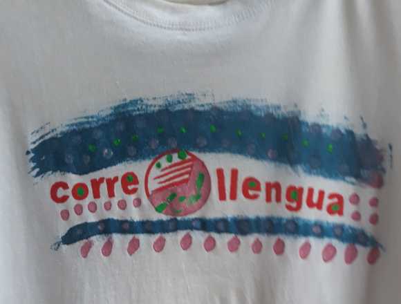 Camiseta de algodón unisex pintada a mano