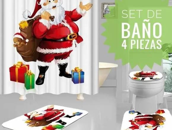 Set de baño navideños de 4 piezas 