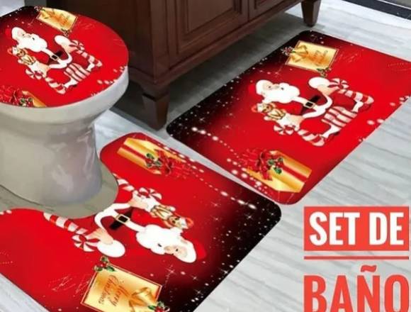 Set de baño navideños de 3 piezas 