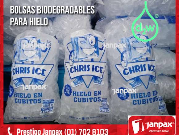 BOLSAS IMPRESAS PARA HIELO BIODEGRADBLES 