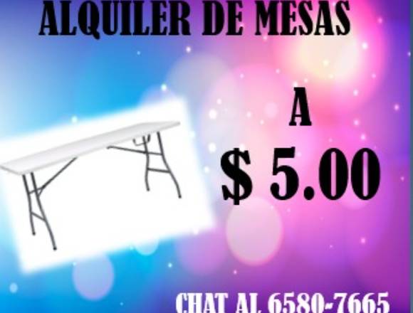 Alquiler de mesa plegable en 5.00