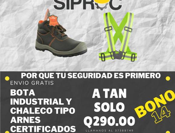 ENVIO GRATIS BOTA INDUSTRIAL Y CHALECO TIPO ARNES