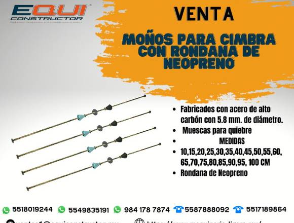 Venta de Moños para Cimbra con Rondana de Neopreno