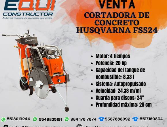 Venta de Cortadora de Concreto HUSQVARNA FS524