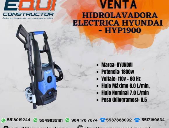 Venta de Hidrolavadora Electrica HYUNDAI-HYP1900