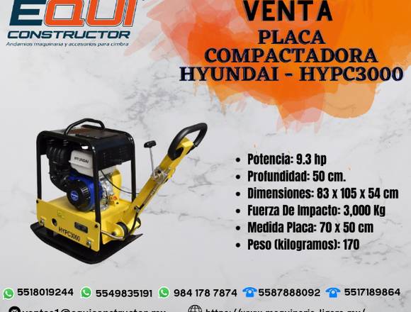 Venta de Placa Compactadora HYUNDAI-HYPC3000