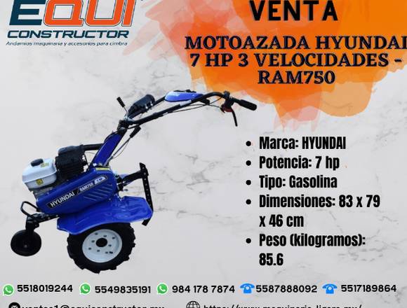 Venta de Motoazada HYUNDAI 7HP 3 velocidades