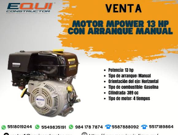 Venta de motor mpower 13 hp manual Aguascalientes