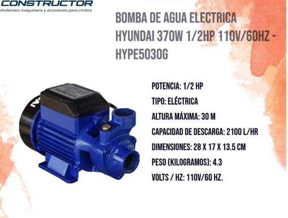 Venta de Bomba Electrica HYUNDAI 370W -HYPA5130