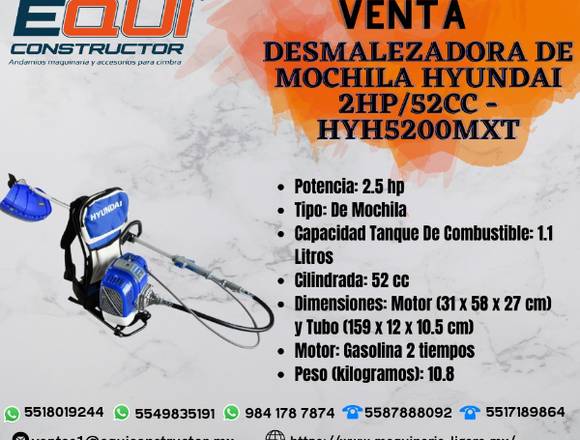 Venta de Desmalezadora de Mochila HYU NDAI 2HP