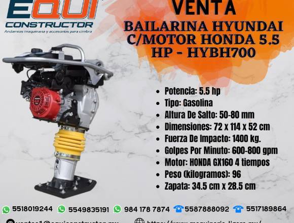 Venta de Bailarina HYUNDAI C/motor HONDA 5.5HP