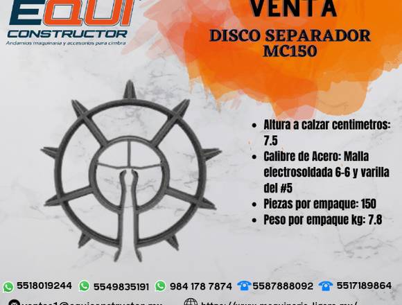 Venta de Disco Separador MC150 EQUICONSTRUCTOR