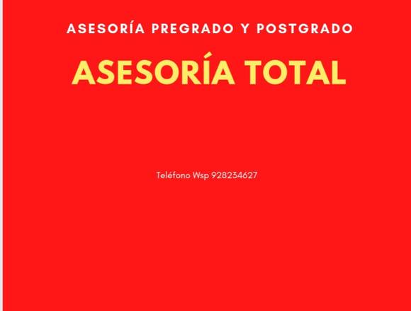 Asesoria en todos los cursos pregrado y postgrado