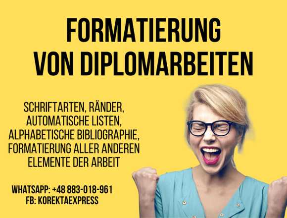 Formatierung von Diplomarbeiten nach Anforderungen