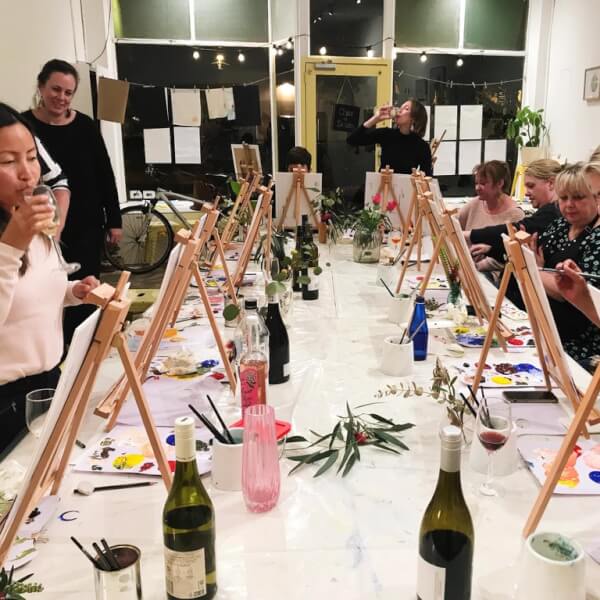 Sip and Paint Team Building Experience