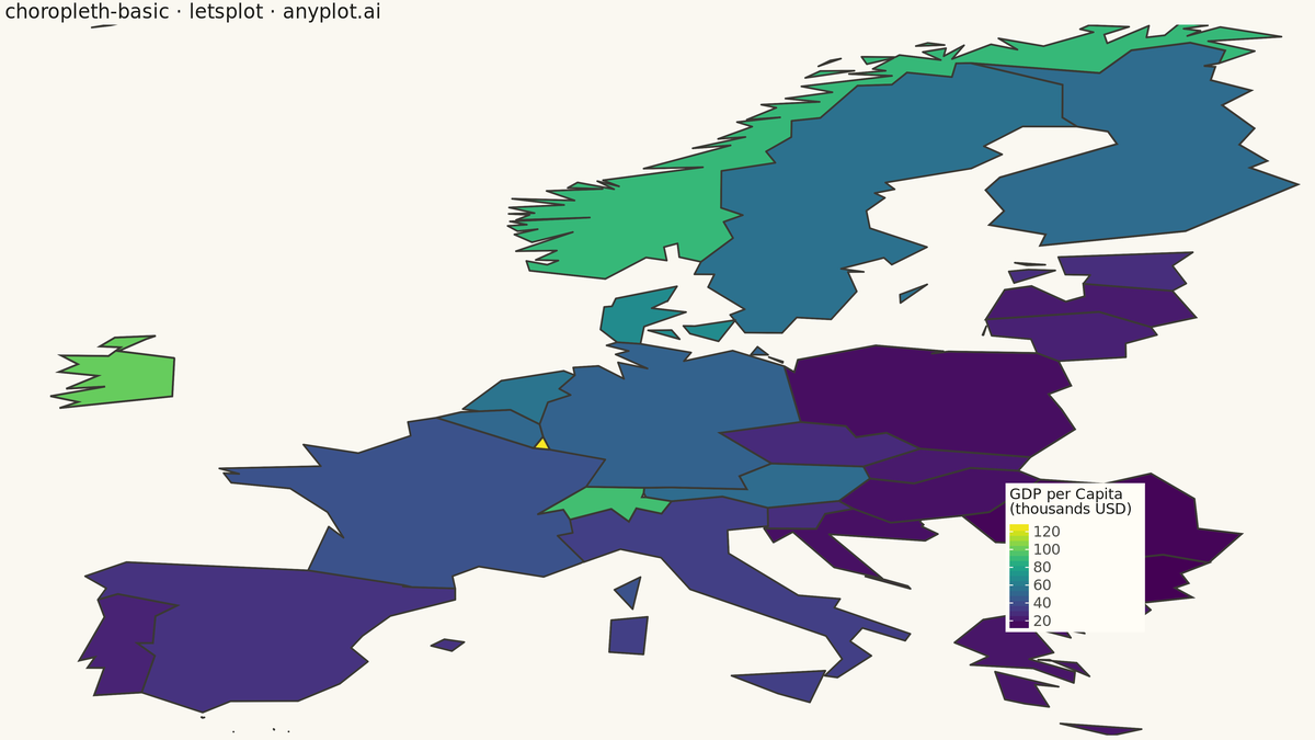 Choropleth Map with Regional Coloring rendered with lets-plot