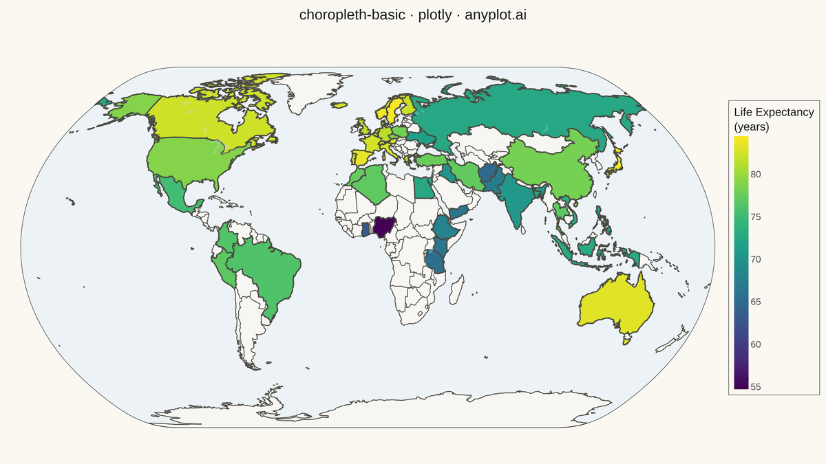 Choropleth Map with Regional Coloring rendered with Plotly