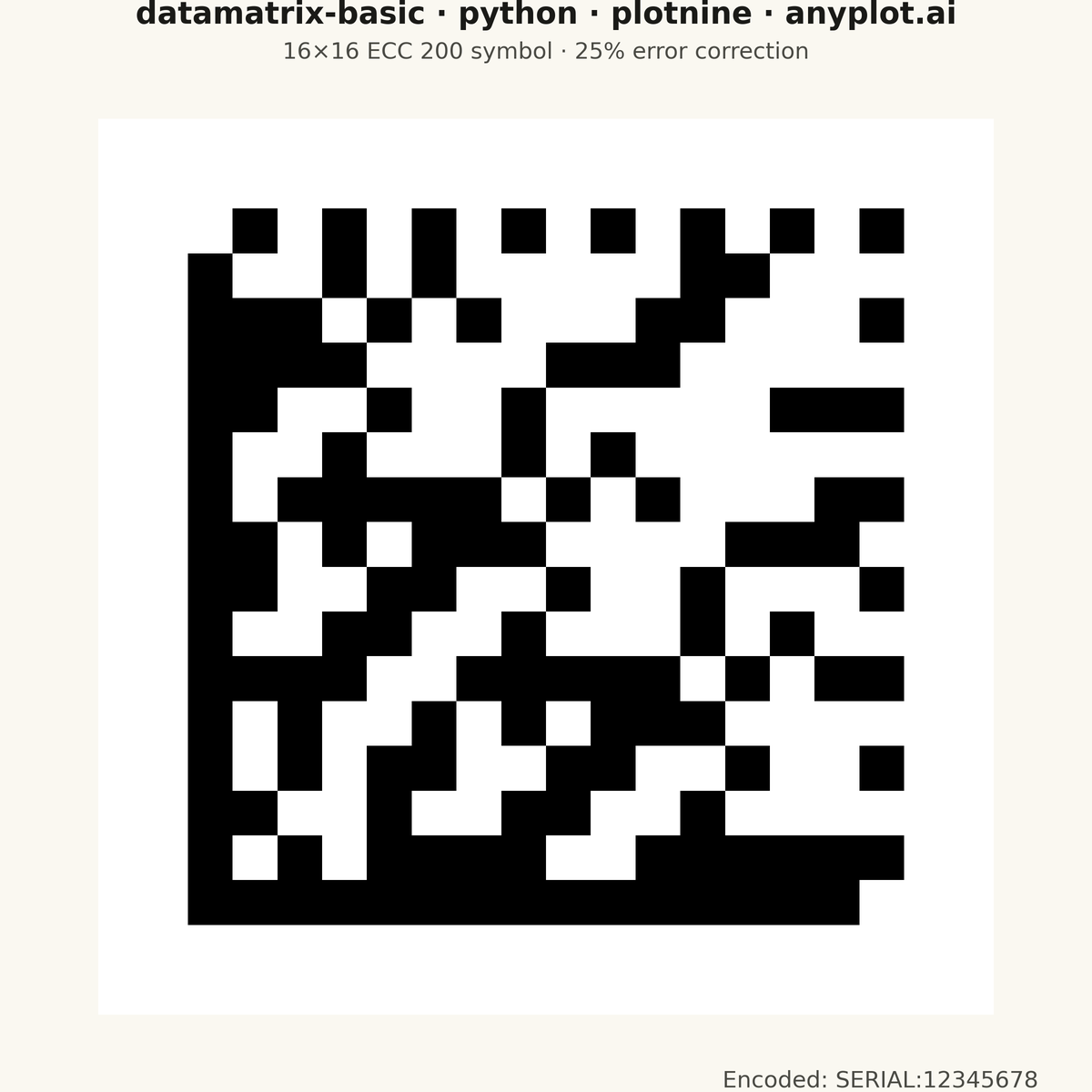 Basic Data Matrix 2D Barcode rendered with plotnine
