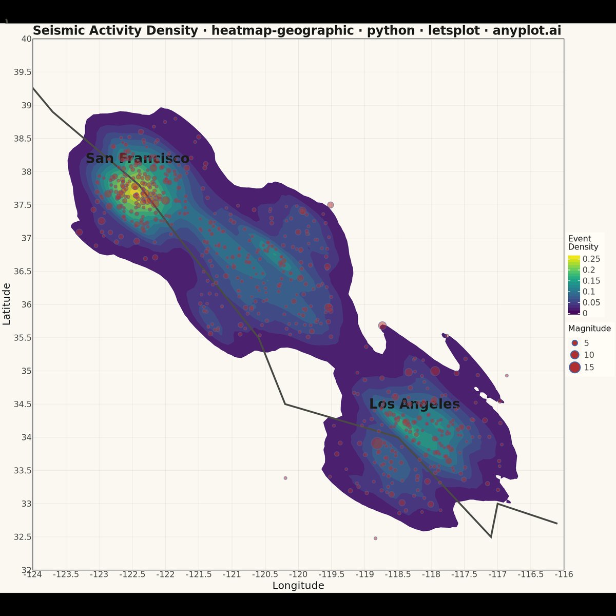 Geographic Heatmap for Spatial Density rendered with lets-plot