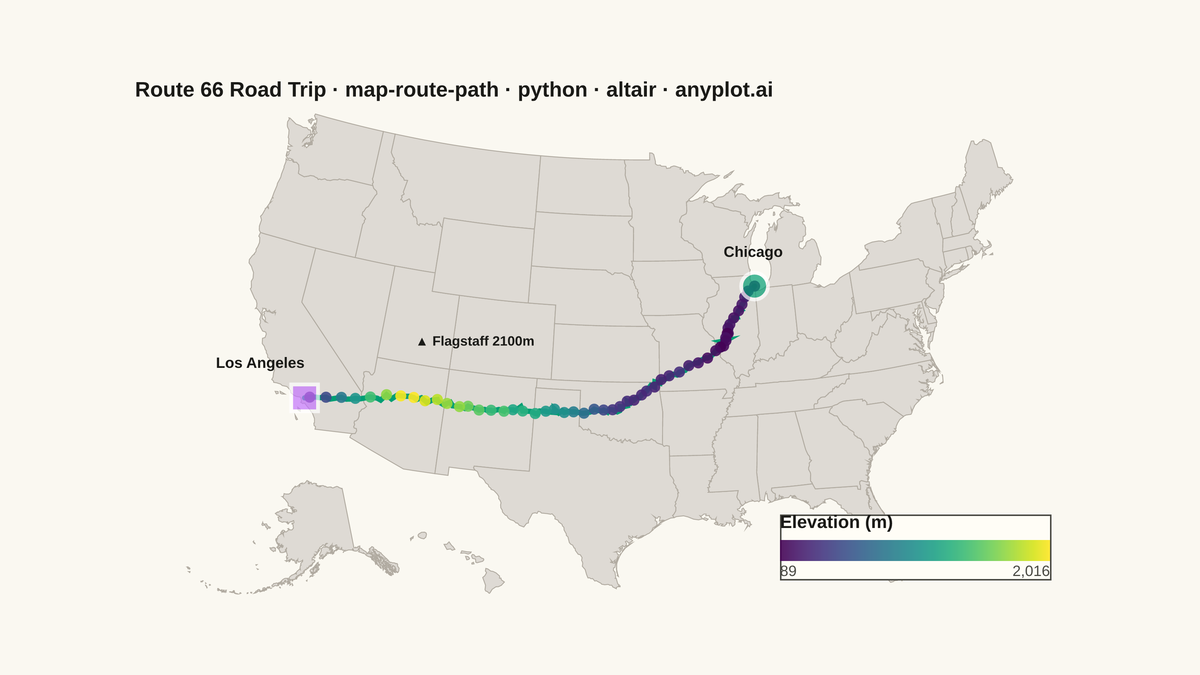 Route Path Map rendered with Altair