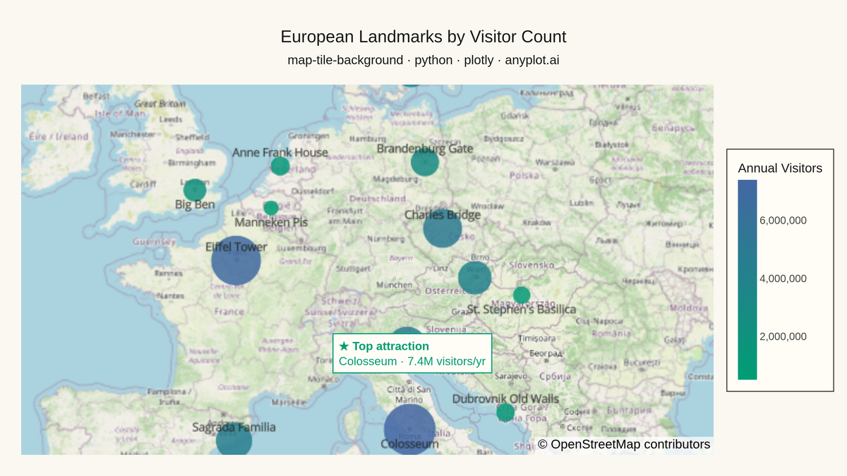 Map with Tile Background rendered with Plotly