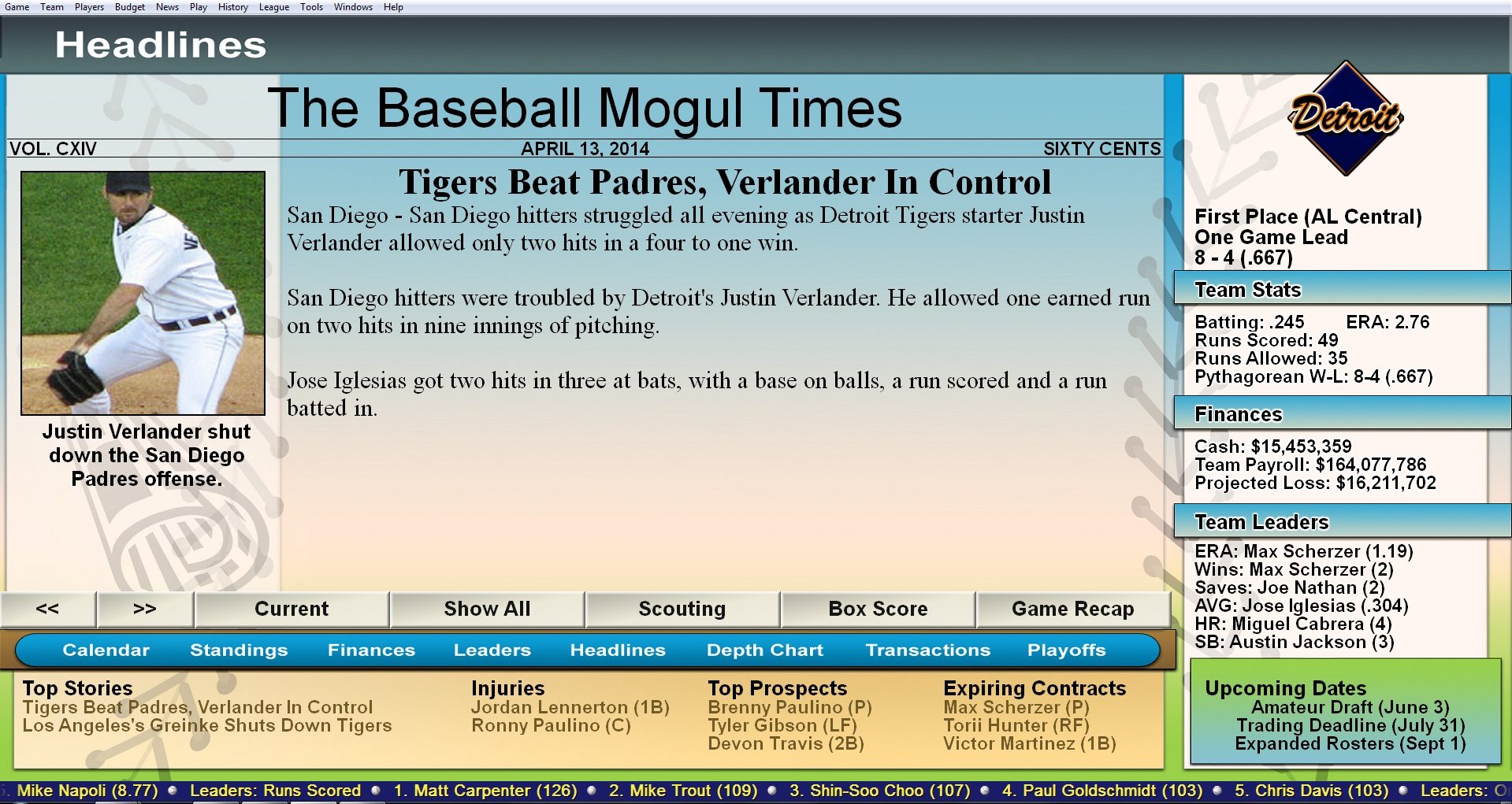 Baseball Mogul 2015 Screenshot 2