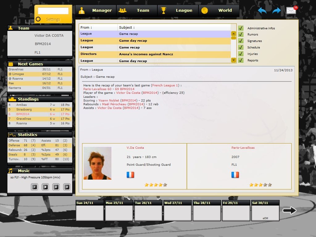Basketball Pro Management 2014 Screenshot 5