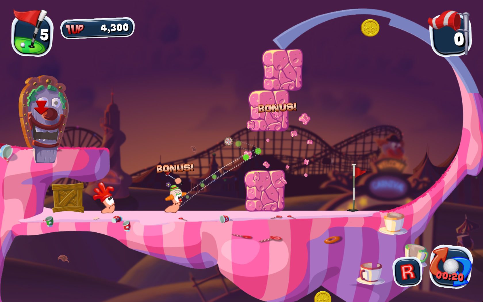 Worms Crazy Golf Screenshot 1