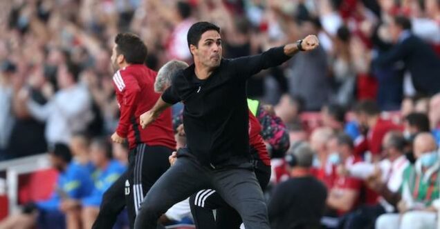 fdbcb mikel arteta in rapture after arsenal win over spurs x