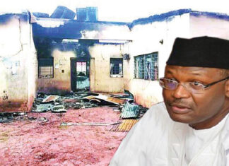 a burnt inec office