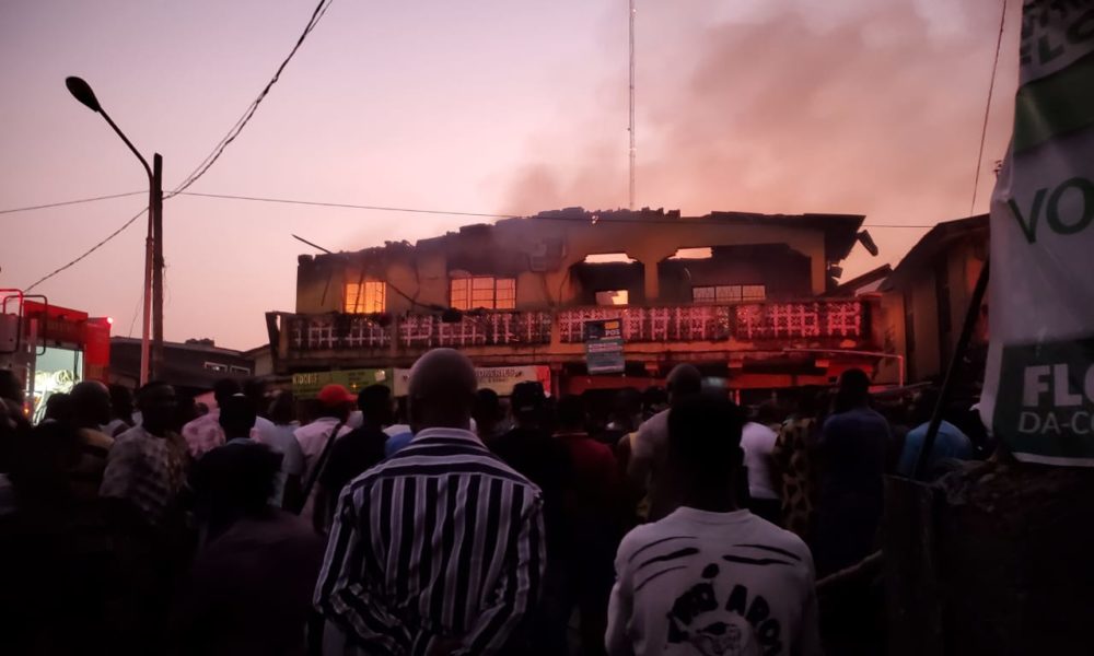 Fire guts residential building in Lagos