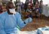 bd a medical worker holds a rat the source of lassa fever x