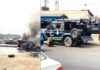 ba police and burnt police tank