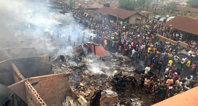 Another lagos fire accident consumes shops warehouses at olowu - nigeria newspapers online