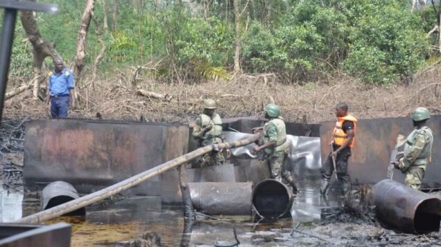 Military destroys 50 illegal refining sites in ndelta dhq - nigeria newspapers online