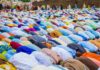 adbaa mussy muslims praying at the prayer ground to end ramadan fasting period in lagos earlier today e