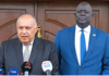 be egyptian foreign minister sameh shoukry l addressing the press flanked by acting foreign minister deng dau photo radio tamazuj