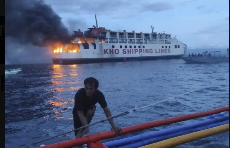 Philippine ferry catches fire at sea all 120 people aboard rescued - nigeria newspapers online