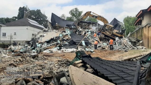 Wikes bulldozer roars in abuja first unapproved building demolished - nigeria newspapers online