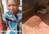 d photo of the shallow grave where the new born baby was allegedly buried and below.the woman. photos anambra state ministry of women and social welfare x