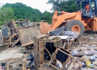 ffb scene of the demolished illegal market in asokoro abuja x