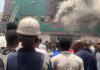 cb lady rescued as fire guts lagos supermarket x x