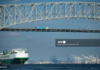 ecc a cargo ship passes below the francis scott key bridge while leaving the port of baltimore october in baltimore maryland.